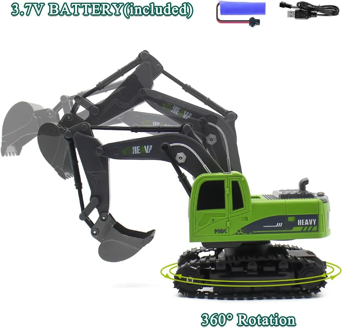Rc Semi Truck & Excavator Toy Set