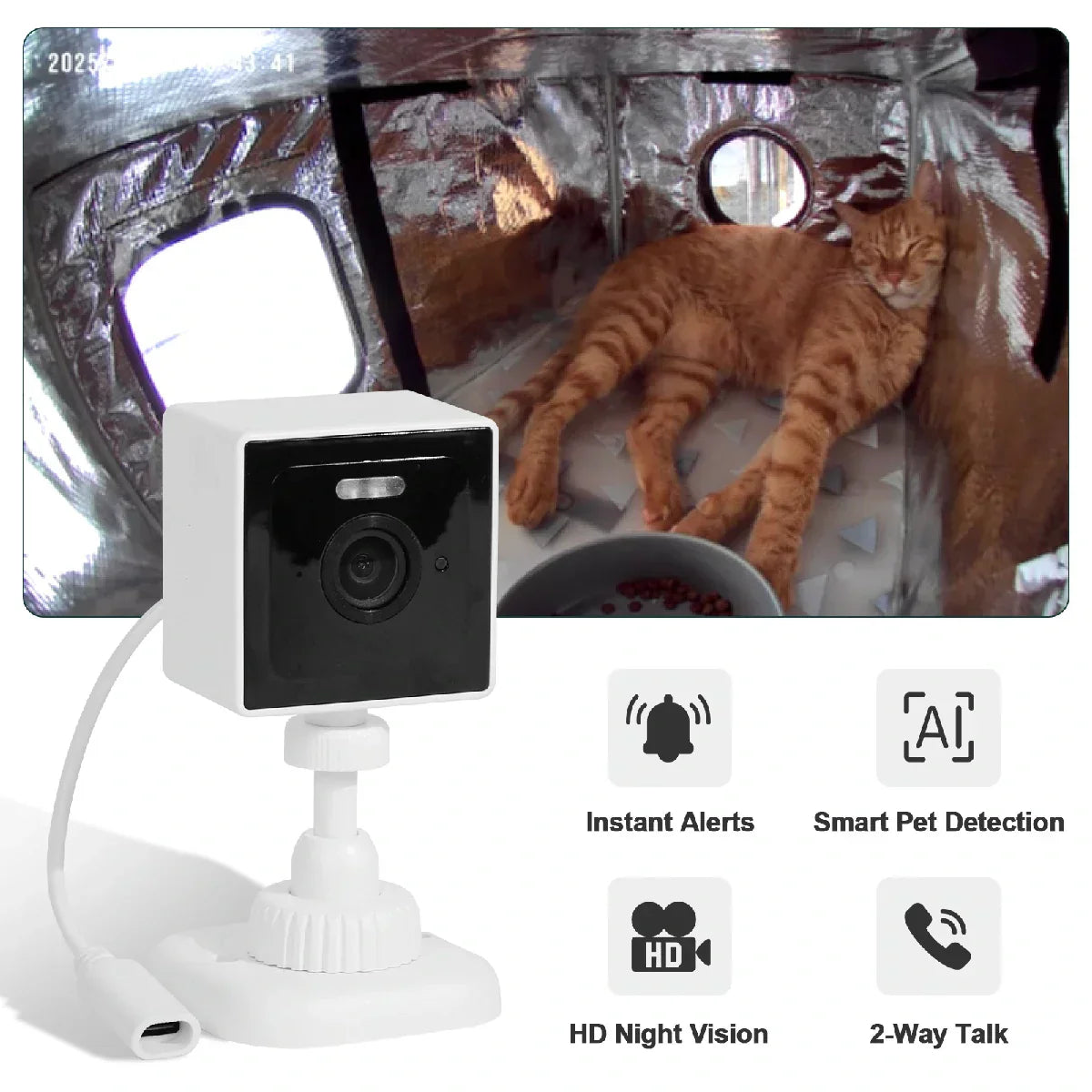2025 Tall Classic Box Heated Cat House With Camera – Large