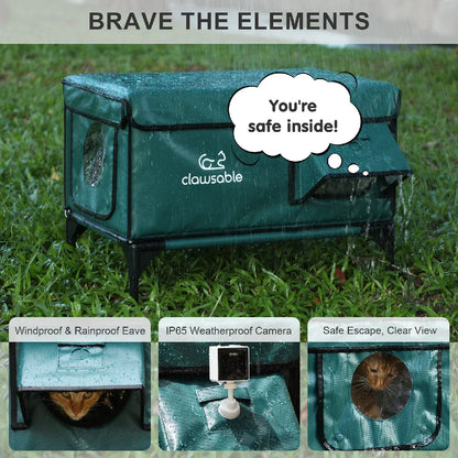 2025 Tall Classic Box Heated Cat House With Camera – Large